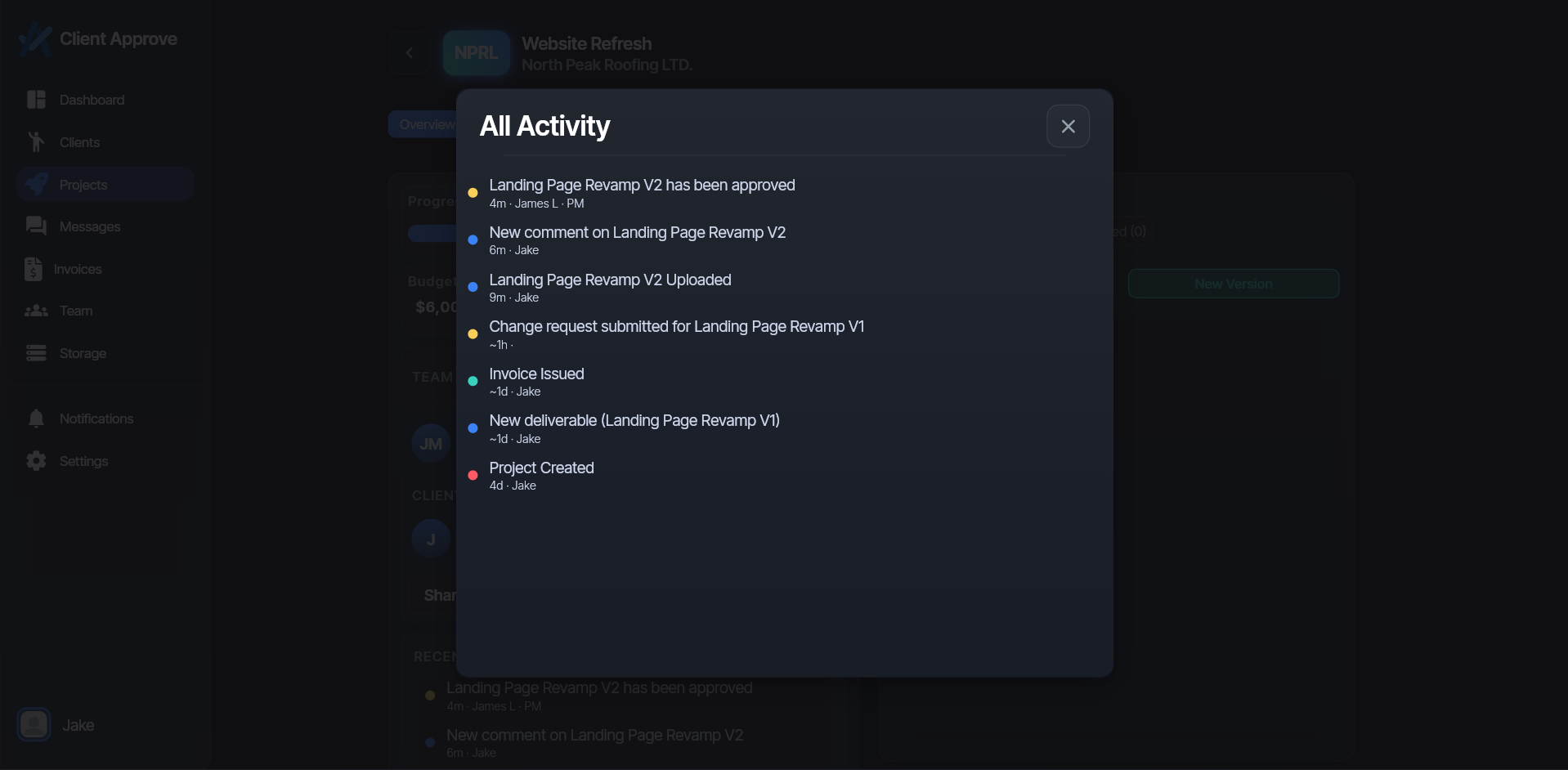 Client Approve client portal overview