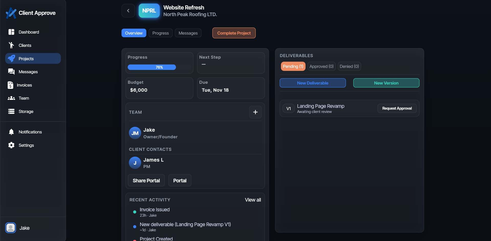 Client Approve client portal overview